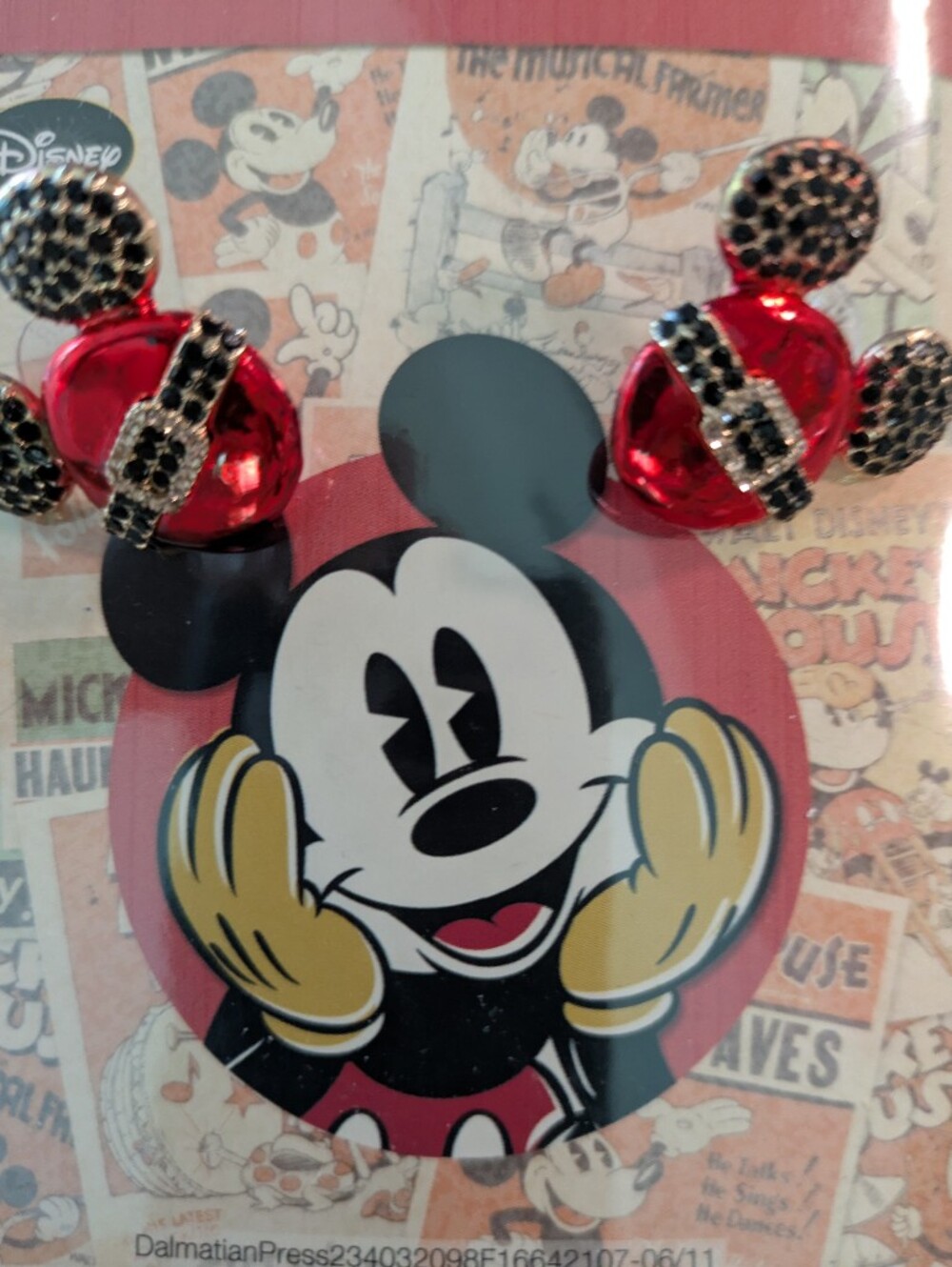 Mickey Mouse Enameled Christmas Earrings